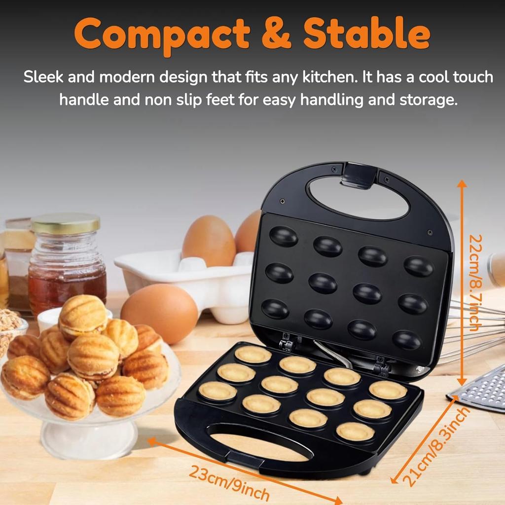 Электрическая форма для выпечки печенья «Орешки», 12 отверстий, антипригарная, двусторонняя, мини-машина для приготовления печенья «Орешки»