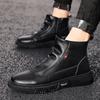 Fashion Autumn and Winter Outdoor Leather Boots Men's Casual Shoes Breathable Short Boots Shoes Boots Locomotive Style Mens Shoes