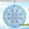 Unique Mandala Wind Chime with Snowflake Pattern Metal Windmill, Dynamic Sculpture Suitable for Garden Patio Hanging Decor, Durable Outdoor Artwork