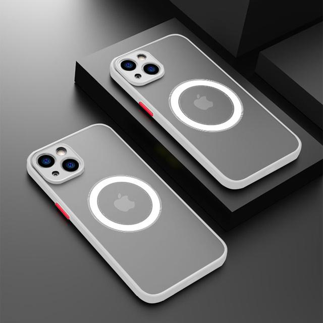 Магнитный чехол для телефона с беспроводной зарядкой для Iphone 14 13 12 11 Pro Max Xr Xs Max 13pro 14 Plus противоударный матовый бампер прозрачный чехол