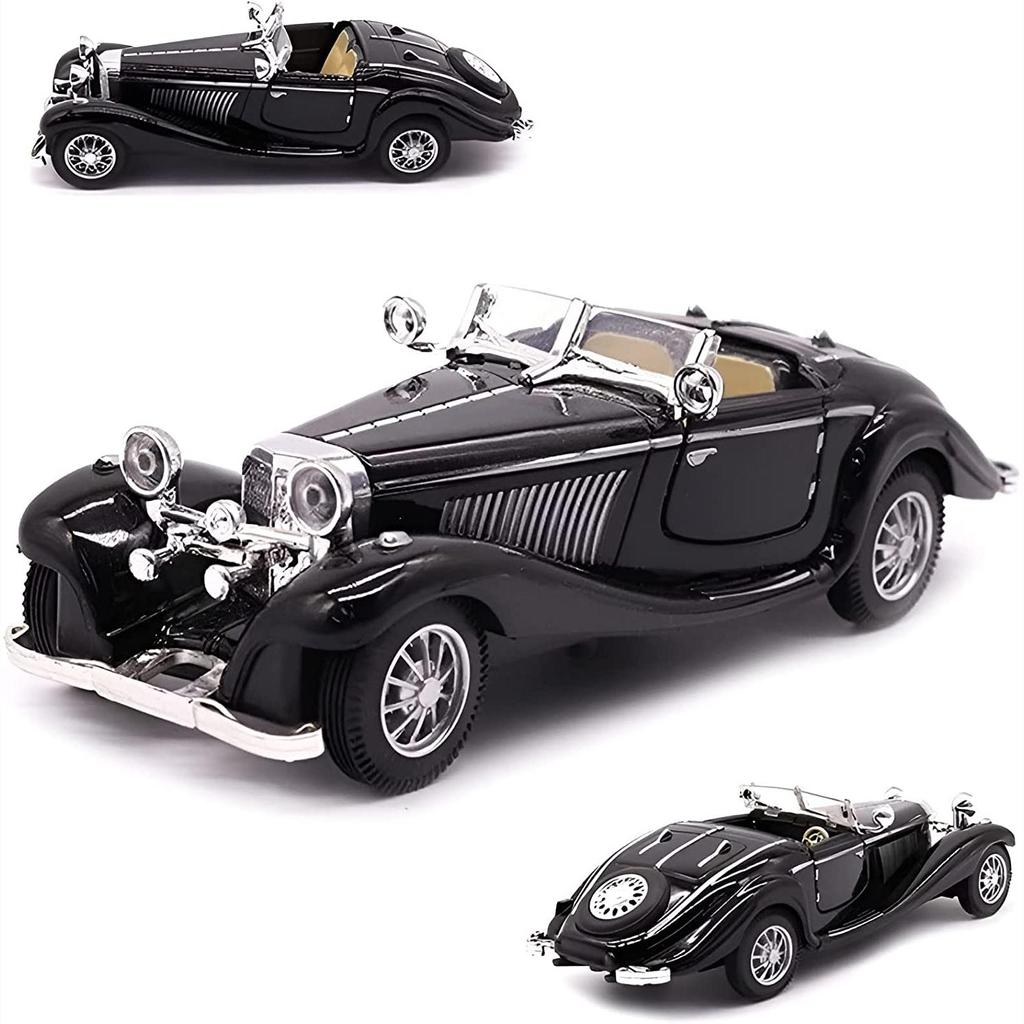 1:28 масштабов Benz 500K, откидной литой металл, антикварные классические модели автомобилей, коллекционные игрушки, подарки (Длина 6,5 дюйма/16,8 см)