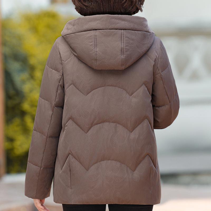 Зимнее короткое пуховое пальто для женщин, винтажная верхняя одежда больших размеров с капюшоном, элегантная, толстая, теплая, с вышивкой, пуховик, женские парки