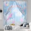 Sanrio Cinnamoroll Wall Art Curtains Set of 4 Blackout 2 Lace Width 100 X Length 178cm Characters Heat Blackout (2 Curtains, Curtains)