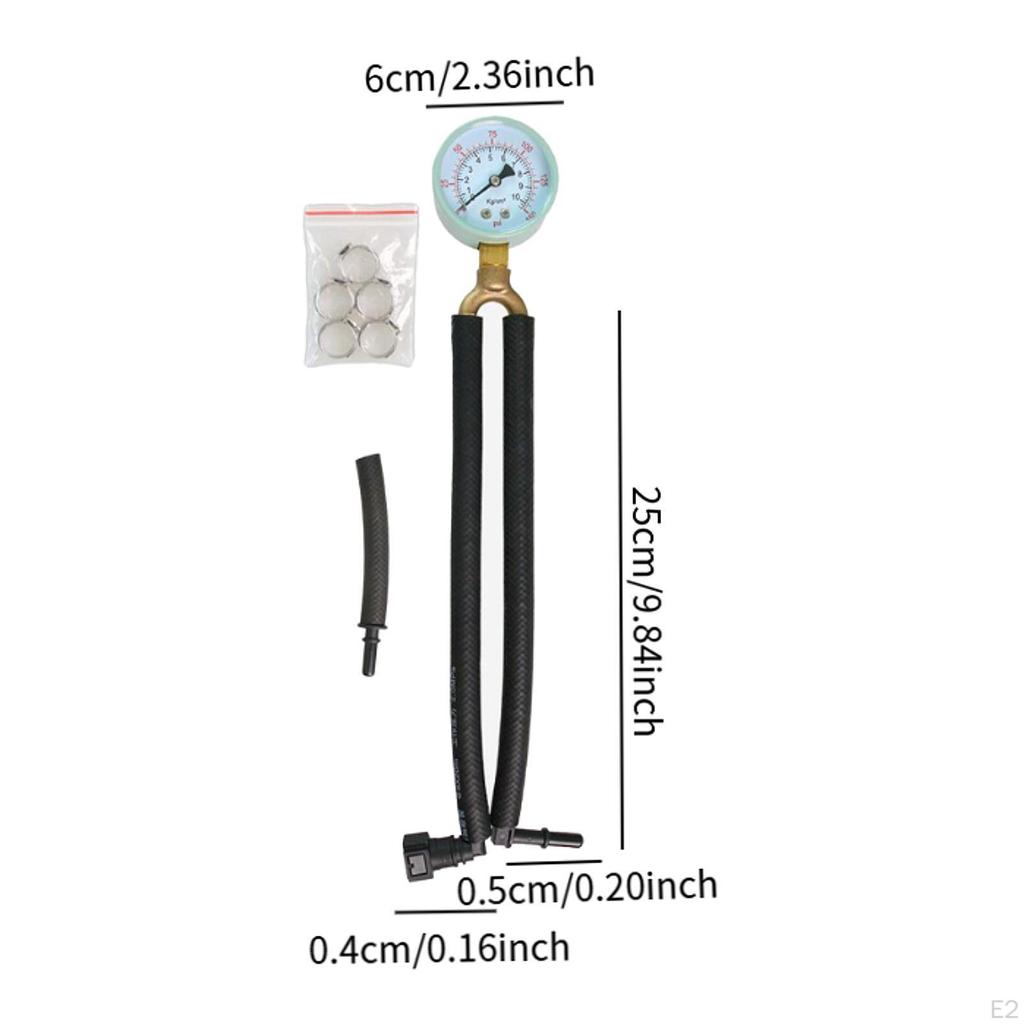 Fuel Pressure Gauge Kit Pump Tester Motorcycles 25cm Tube Quick Connected Oil
