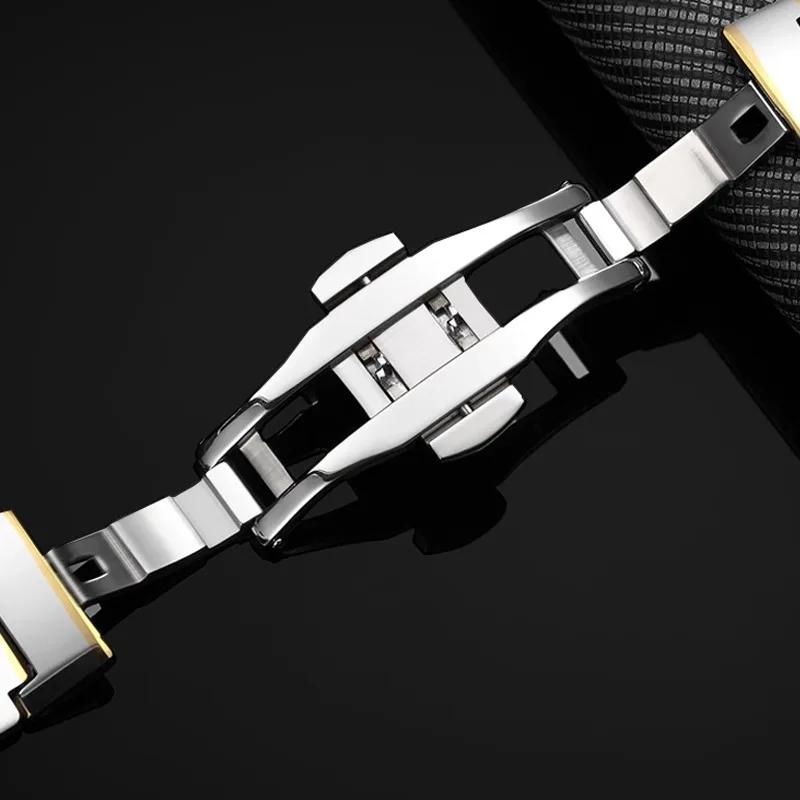 Solid Stainless Steel Watch Strap for Rado 6020 Series Tungsten Steel Watch Band Convex Notch Male Female Couple 22*11mm 15*7mm