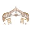 Children Pearl Crown Headband for Girls Birthday Performance Alloy Frame with Imitation Pearls and Silicone-Lining