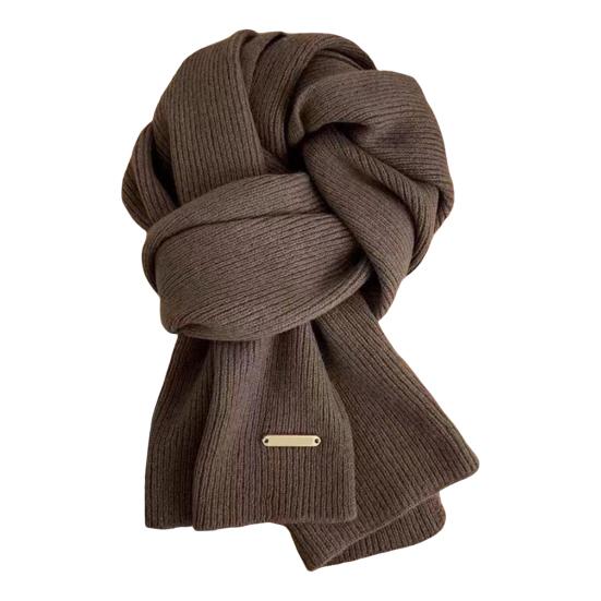 Women Scarf Solid Color Thickened Windproof Warm Versatile Scarf Daily Winter Outdoor Cycling Long Scarf