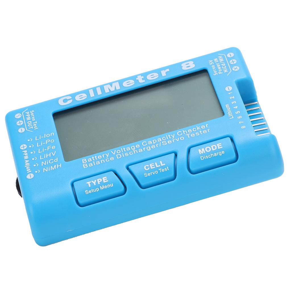 CellMeter‑8 Многофункциональный ЖК-индикатор емкости аккумулятора, тестер напряжения и сервопривода с подсветкой
