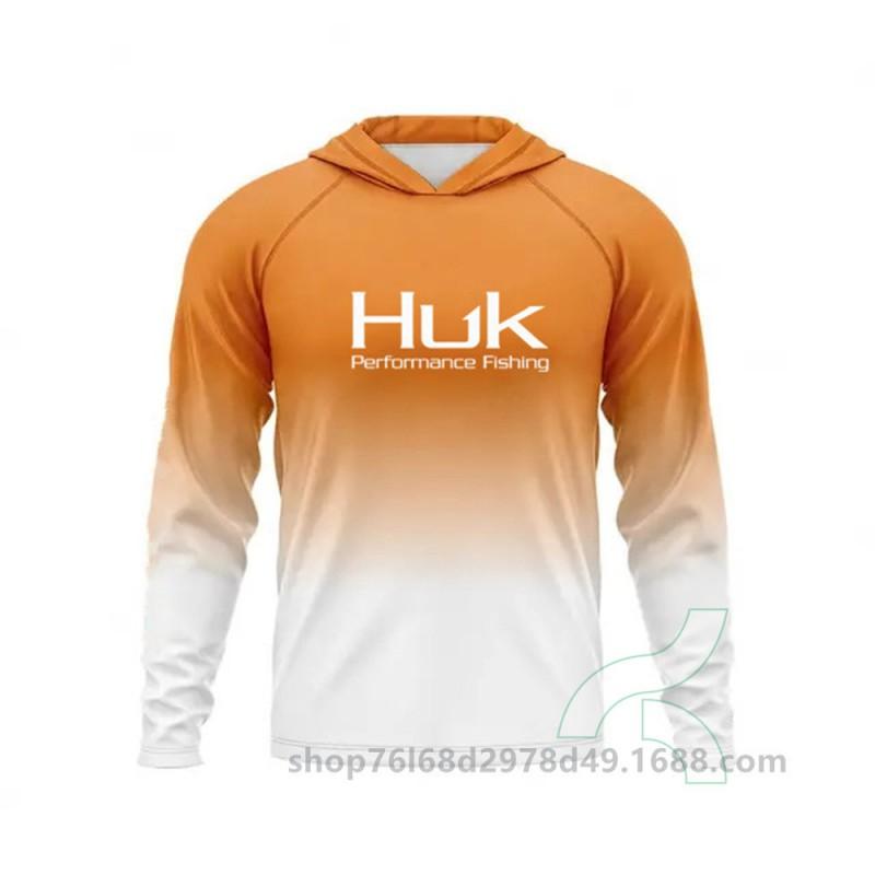 Mens UPF 50 Quick-Dry Fishing Hoodie Long Sleeve Sun Protection Shirt Sea Outdoor Activities