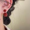 Двусторонние серьги "Бордовая жемчужина": Элегантный, Роскошный, Универсальный Дизайн для Женщин