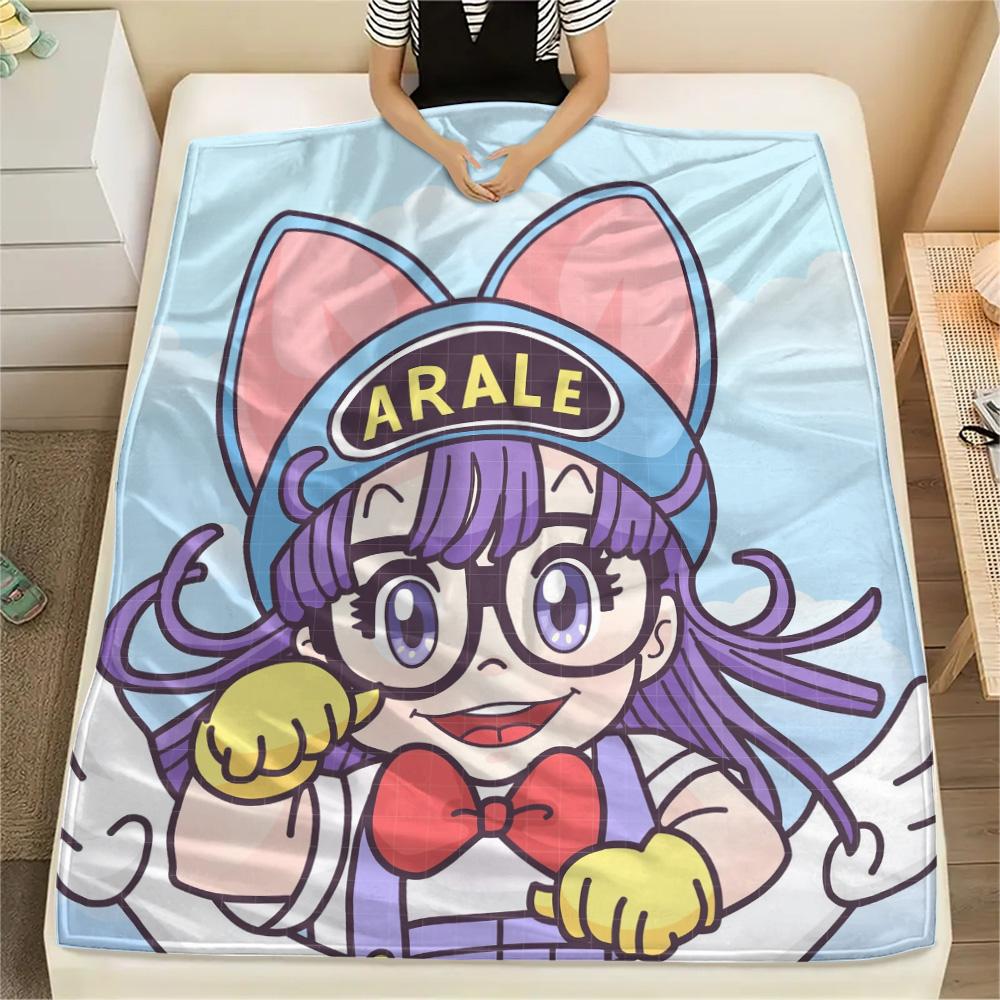 Dr. Slump Print Flannel Blanket, High quality Comfortable for All Seasons, Home Decor, Warmth and Comfort