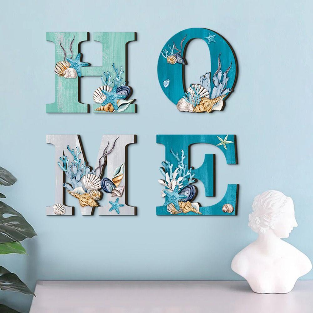 4 шт. подвеска ручной работы Ocean HOME Sign в морском стиле для настенного украшения для спальни