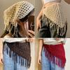 Hollowing Out Triangle Headscarf Ethnic Style Turban Hair Scraf Multifunctional Bohemian Tassel Hip Apron Waist Band