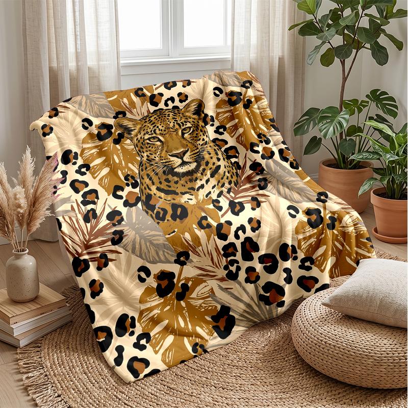 Leopard and Hummingbird Tapestry 1 Theme blanket Lightweight Warm Flannel Blanket Decorative Throw Blanket for Home Decoration