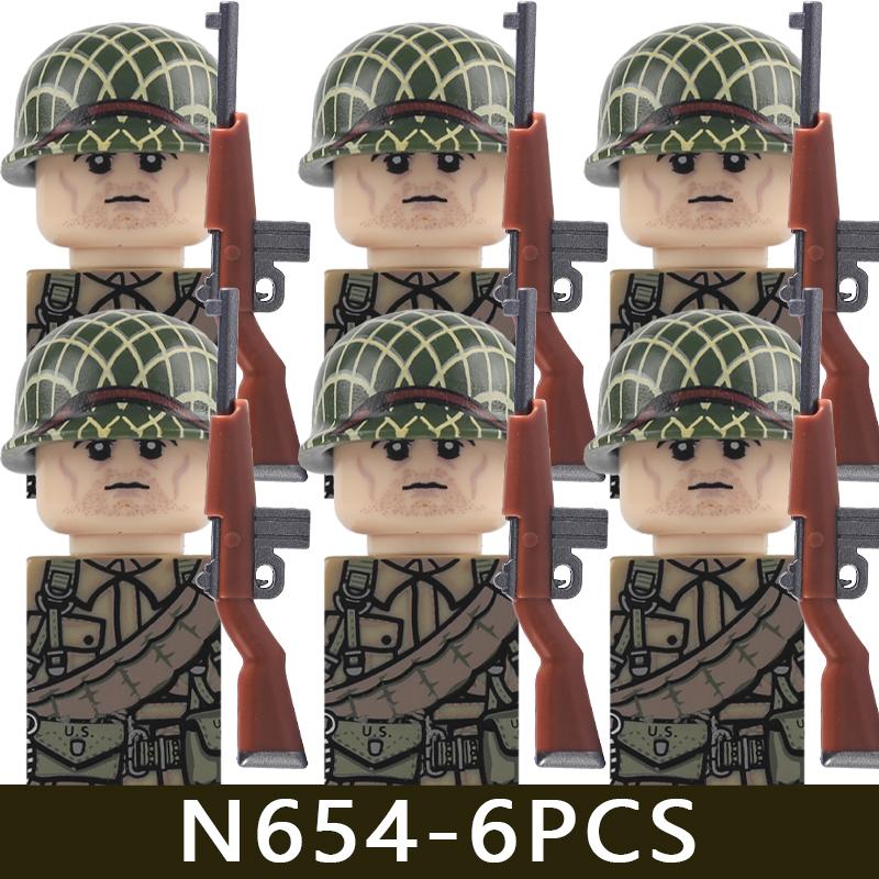 WW2 Military US Cavaleiros Soldier Figures Building Blocks Infantry Medical Warrior Accessories Guns Army Bricks Toys Gifts Boys