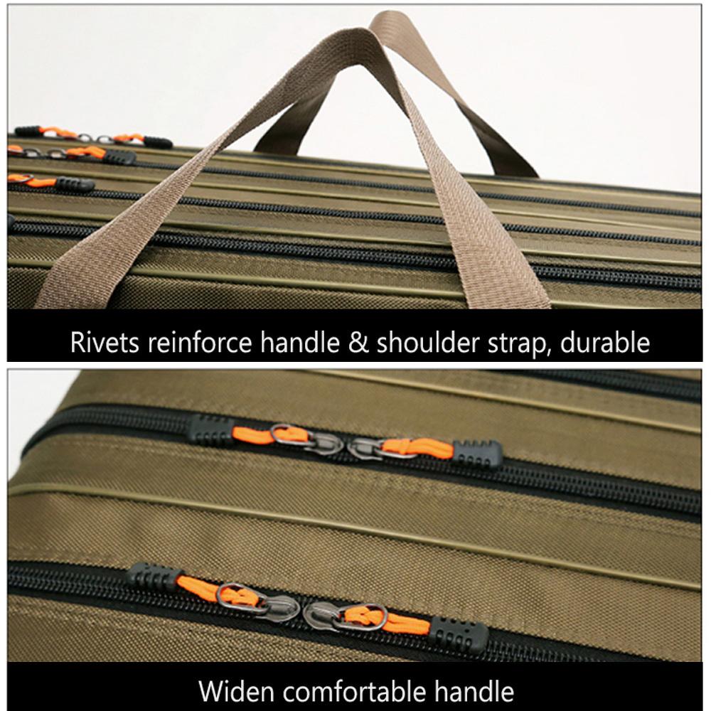 80cm/90cm/100cm/120cm Fishing Rod Bags Waterproof 3/4 Layer Fishing Reel Storage Case Gear Lures Bag Large Capacity Backpack