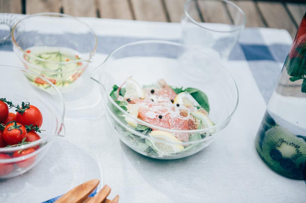 Hario Сделано в Японии. Одногорлая термостойкая стеклянная миска объемом 800 мл, набор из 6 шт., прозрачная KB-80-BK