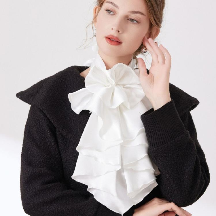 Кружевной жабо с драпировкой, колье для женщин, для формального случая, свитер, блузка, костюмный воротник, декоративный аксессуар