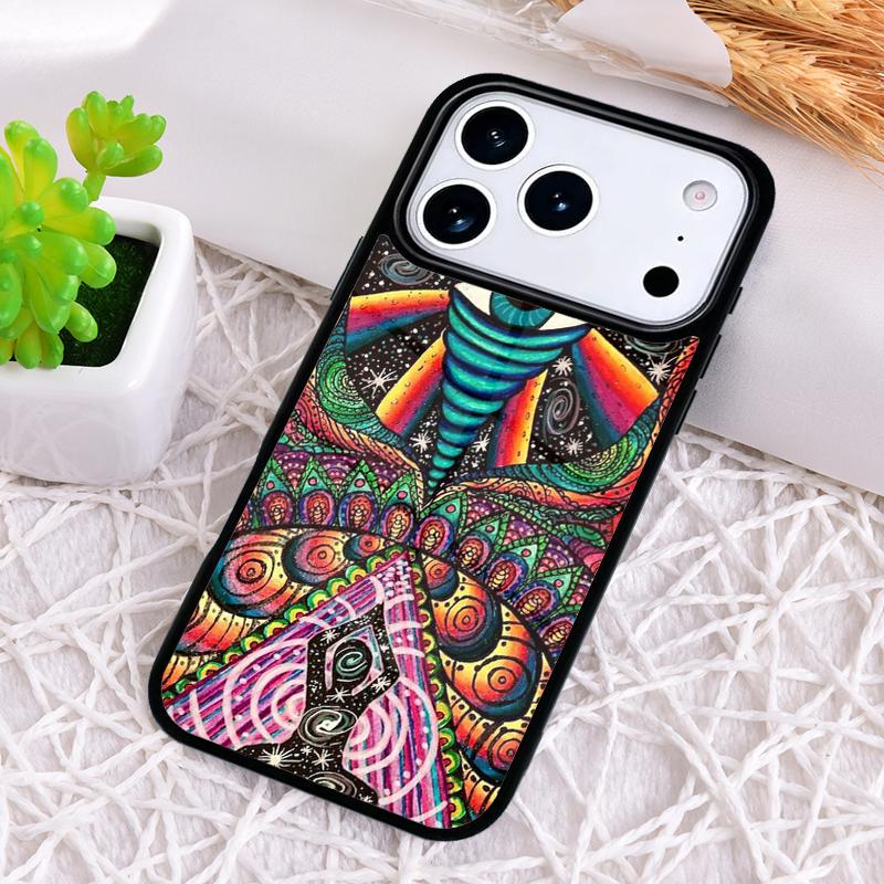 Hippie Art Phone Case for iPhone 17 Air 16 15 11 12 14 13 Pro Max Shockproof Cover