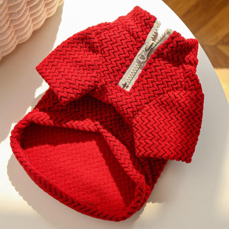 Stylish Half-Zip Pet Dog Cat Sweater Hairless Cats Winter Warm Coat Casual Outerwear