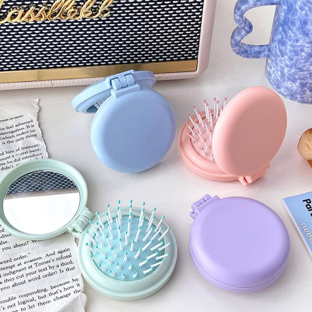 Macaron Mini Brush Hand Mirror