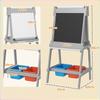 Art Easel for Kids with Paper Roll, Double-Sided Painting Easel with Chalkboard, Whiteboard