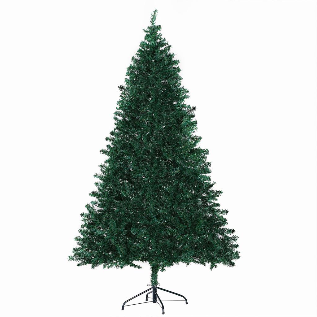 6FT Artificial Christmas Tree Plain Spruce Faux Seasonal Decoration 1000 PVC Tips Metal Base Stand Easy Assembly
