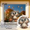 Autumn Pastoral Theme Window Art Static Sticker with Cute Animals & Maple Leaves, Removable Harvest Decals of Forest Festival Clings, Waterproof
