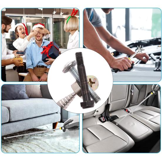 Телескопический магнитный захват 28 дюймов, выдвижной инструмент-захват с магнитом 8 фунтов для труднодоступных узких мест, механик, автомобильный