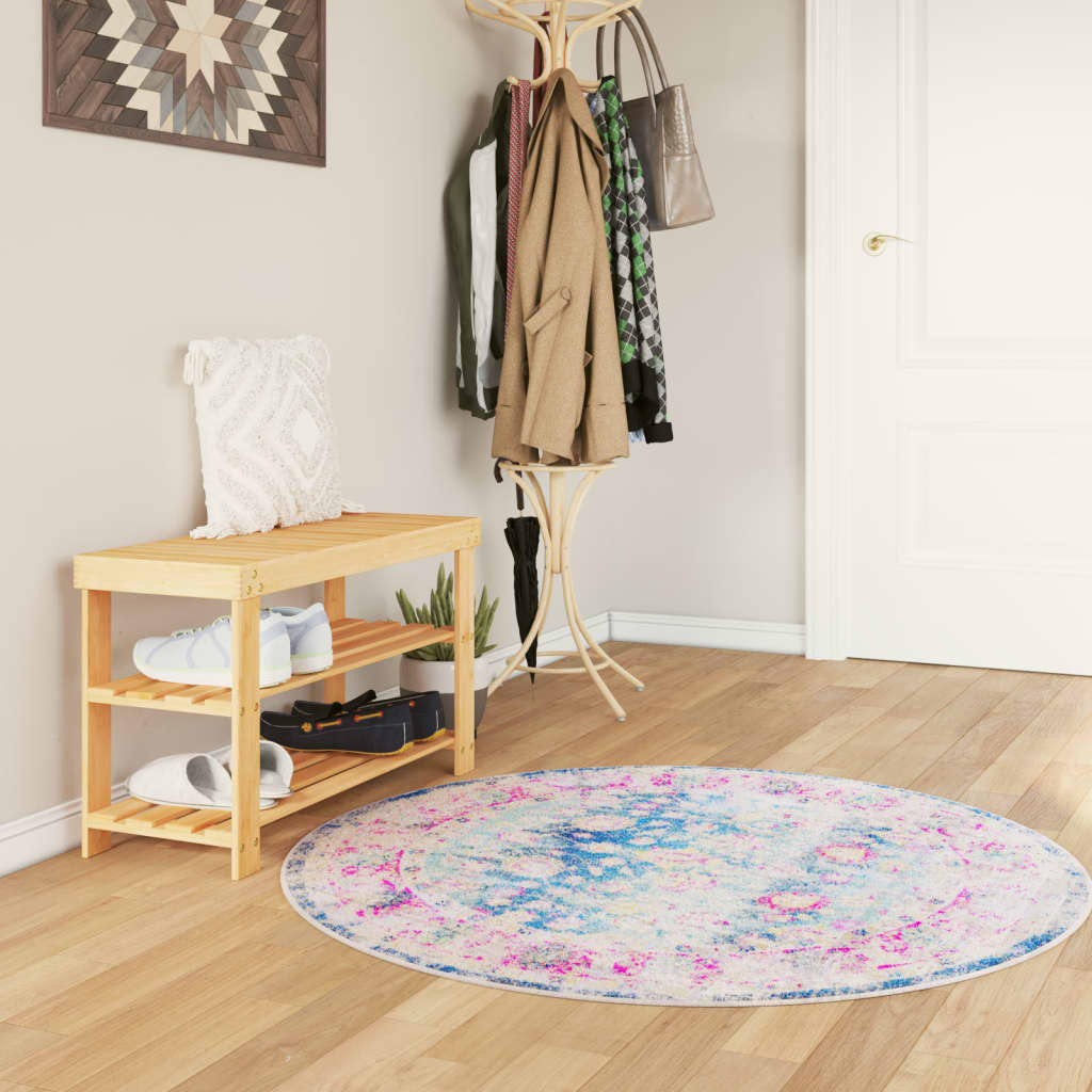 Washable Multi Colored Rug Ø 120 cm