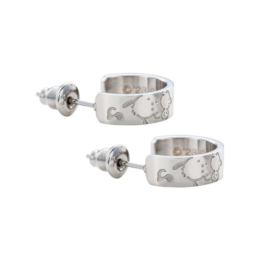 Серьги-полукольца из нержавеющей стали Pochacco Sanrio Characters [Белый клевер] (2 шт/для ушей) САСТ-P004SV