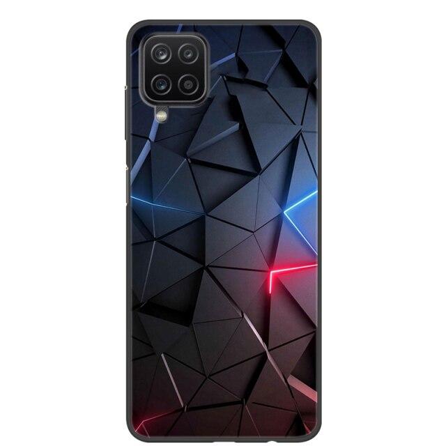 Чехол для Samsung A12, 2021, черные мягкие силиконовые чехлы из ТПУ для телефонов Samsung Galaxy A12 M12, чехол с крутым дизайном, чехол-бампер A 12