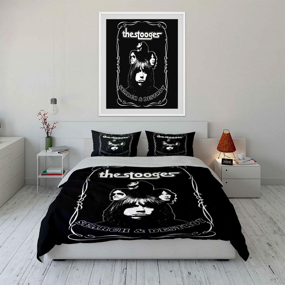 The Stooges Graphic Tee Bedding Duvet Cover Set Duvet Cover Pillowcases (1*Duvet Cover 2*Pillowcases, without duvet insert)