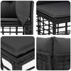 Outdoor Sofa Set with Cushions 6 pcs Black Polyester