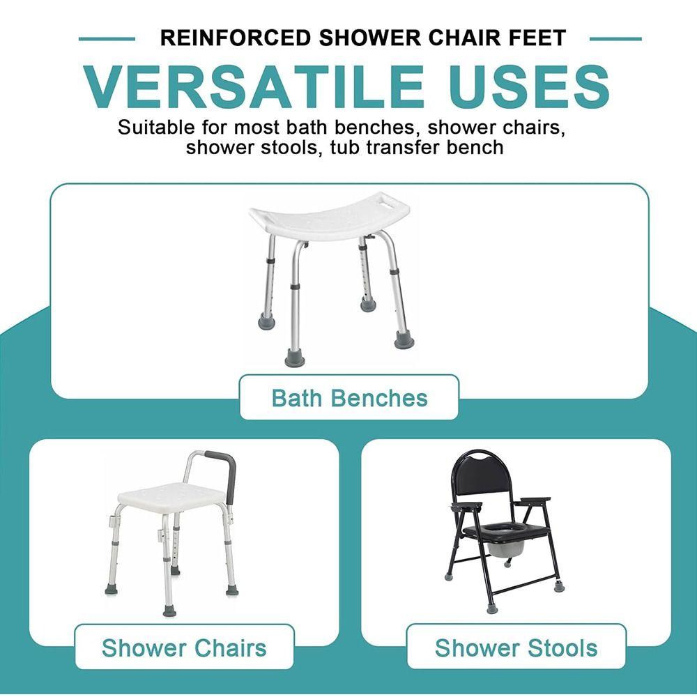 28,6 ММ Сменные колпачки Ножки Резина Чехол для ножек душевого стула Новые нескользящие наконечники Сиденья для ванны Табуреты