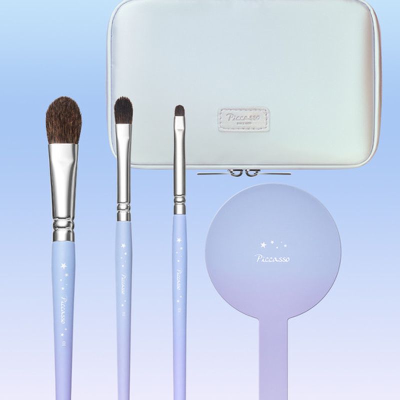 Piccasso Aurora Dream Edition Brush & Pouch Set (3 Brushes + Carrier Combo Pouch)