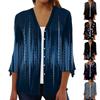 3/4 Length Sleeve Open Front Cardigan For Women Button Down Retro Floral Cardigan For Dress V Neck Womens Tops Coverup