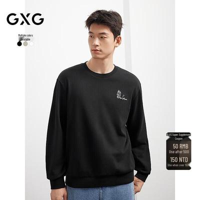 Модный мужской свитшот с круглым вырезом и принтом на спине GXG