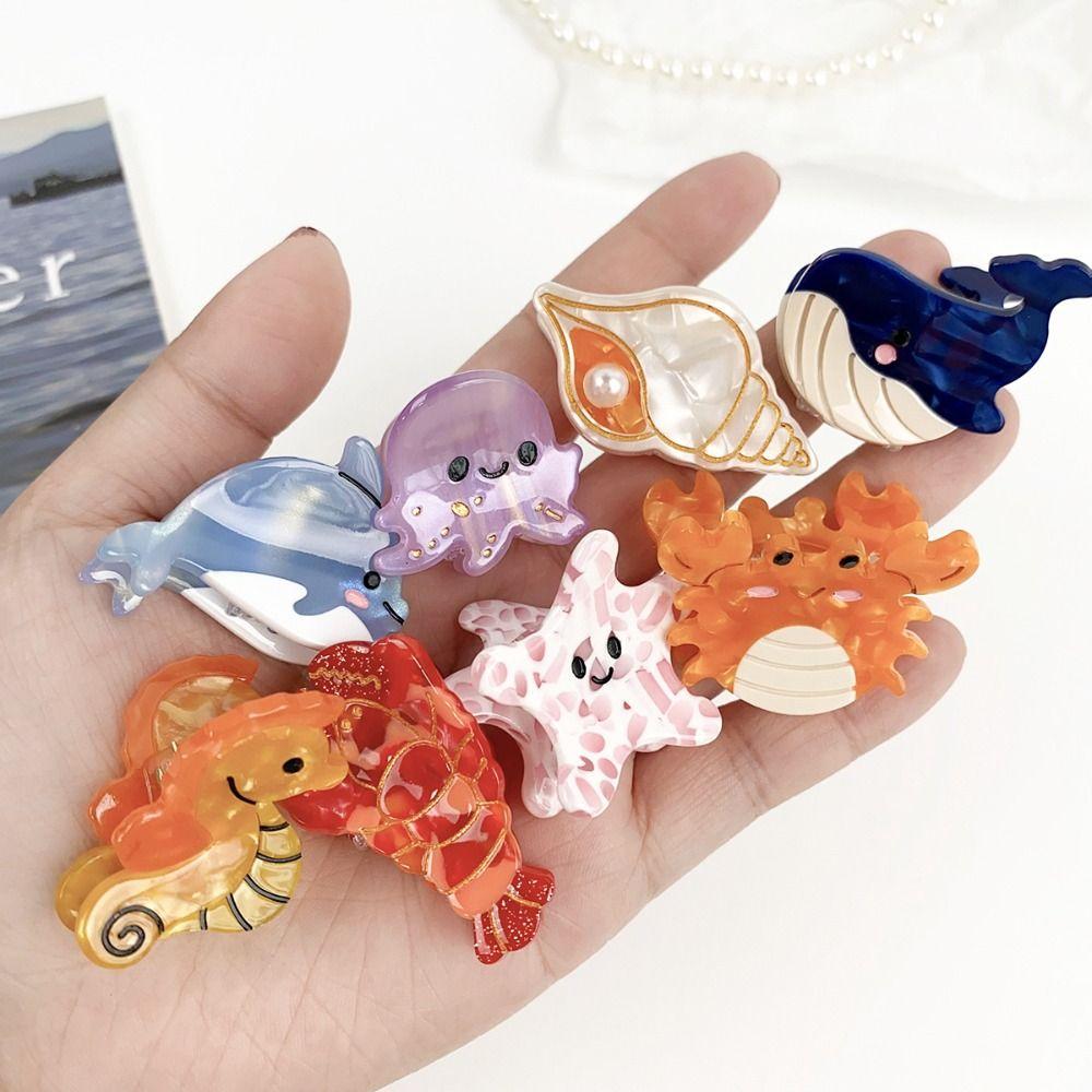 Cartoon Ocean Series Hairpin Whale Barrette Lobster Small Hair Claw Clip  Girls