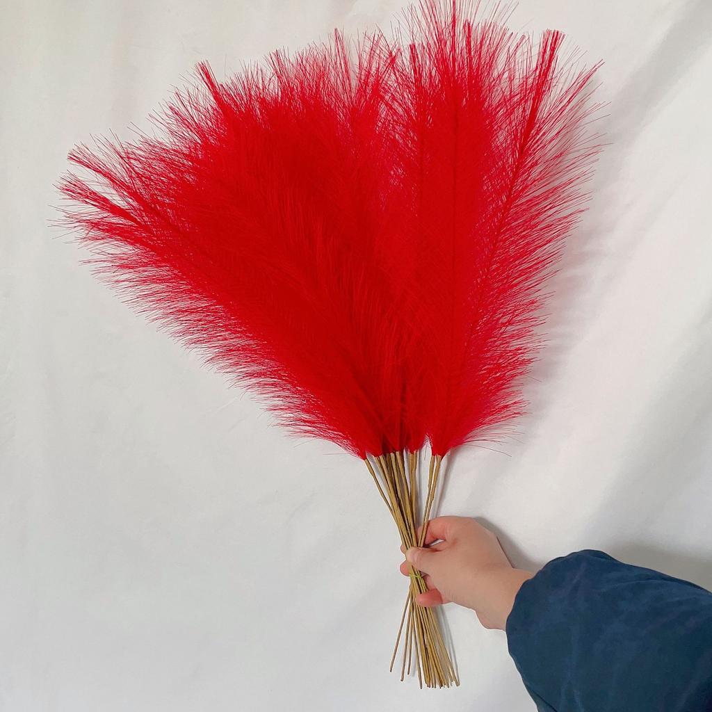 55CM 5/10/20PCS Fluffy Pampas Grass Boho Decor Flower Fake Plant Reed Simulated Wedding Party Home Decoration Artificial Flowers