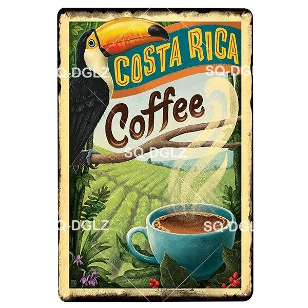 Coffe Metal Sign Plaque Metal Vintage Pub Bar Decor Tin Sign Coffee Shop Plate Poster Home Decor Art Painting Wall Sticker