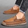 New Brand Men Shoes Leather Casual All-match Loafers Mens Moccasin Comfortable Driving Boat Shoes All-match Men's Office Flats