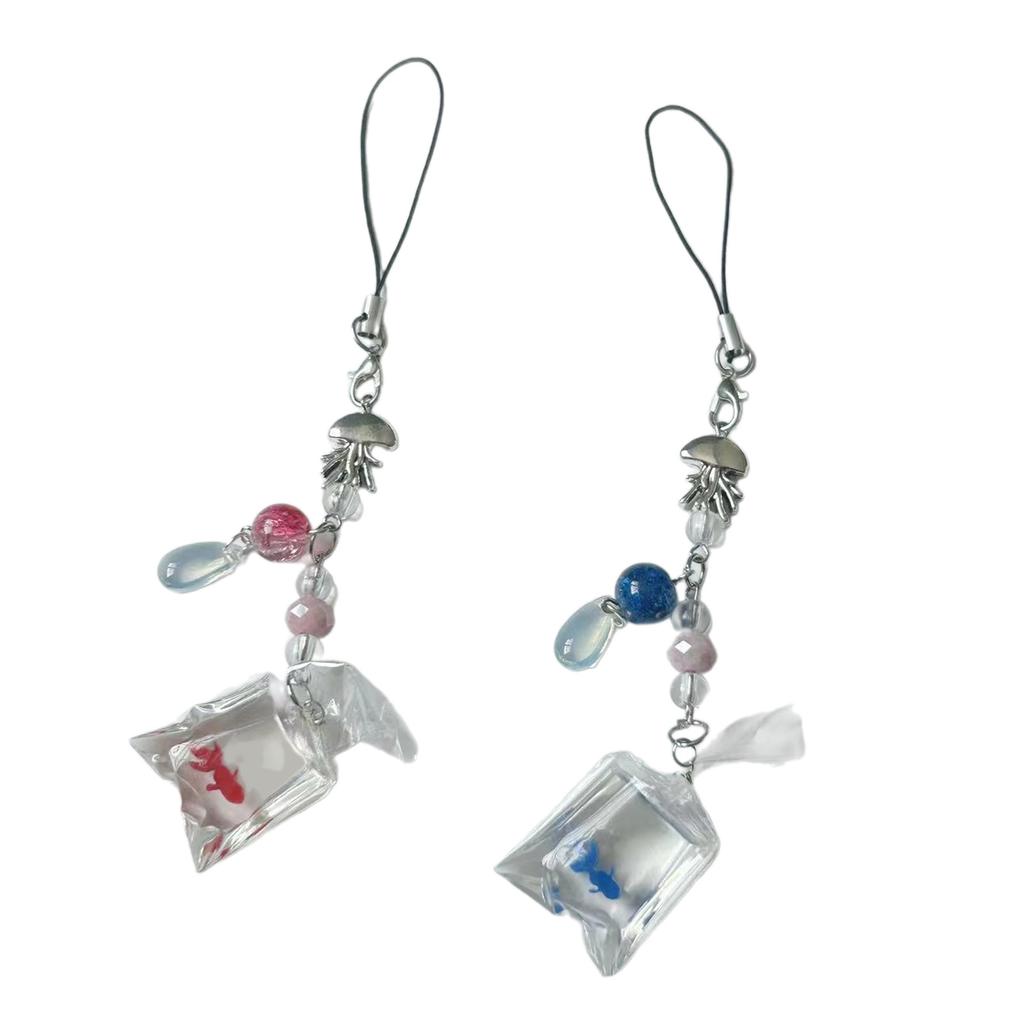 Fashionable Fish Water Bag Pendant Keychain Ornament Portable Key Chain Unique Bag Pendant Fun Charm for Fish Lovers