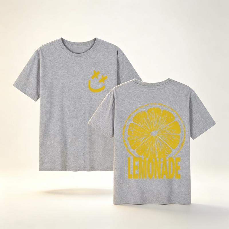Louis Tomlinson Lemonade Tour Harajuku Vintage Unisex and Women Summer Cotton Printed Loose Casual Tshirt
