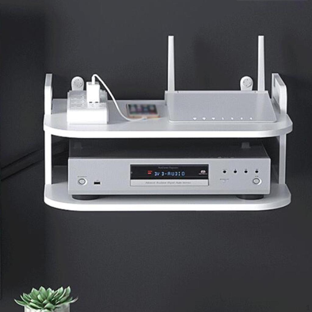 Router Storage Box Organizer Rack Multifunctional Wall Mounted Shelf Holder Stand for Office