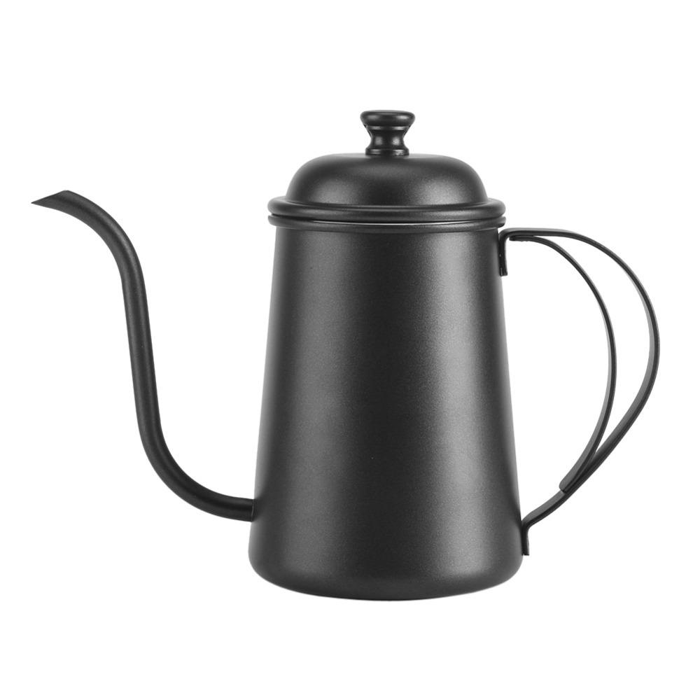 650ML Capacity Coffee Drip Pot Black Color Stainless Steel Kettle Home Brewing Kettle Home Use