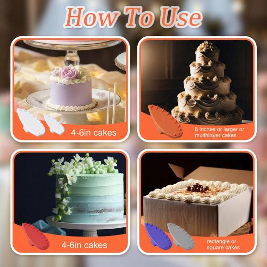 6 шт. Инструмент-направляющая для арки торта Розовый маркер для рюшей торта для тортов 6-10 дюймов Точный инструмент для украшения тортов для равномерно расположенных арок Прочная форма пищевого качества