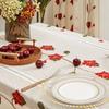 Flower Embroidery Table Cover Beige Table Runner Christmas Lace Tablecloth  Table Decorations