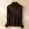 Рубашка с блузкой и воротником-стойкой, женская осенне-зимняя блузка с длинными рукавами, узкие однотонные топы с высоким воротом