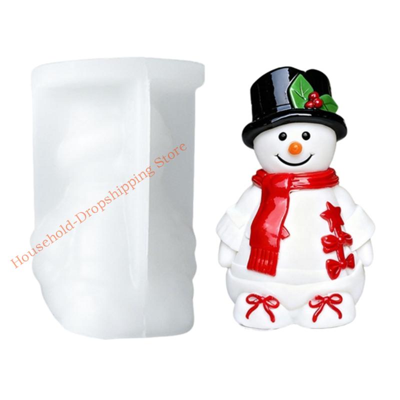 Snowman Figurine Silicone Mold Christmas Theme Silicone Mould For Handmade Soap Festival Decoration 85AD